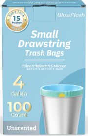 4-Gallon Drawstring Trash Bags, 100 Count