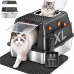 Extra-Large Stainless Steel Litter Box with Lid