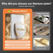 Pure Titanium Cutting Board, Double-Sided 16×12 in - Image 3