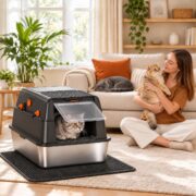 Extra-Large Stainless Steel Litter Box with Lid - detail 2