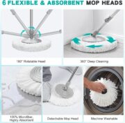 Spin Mop and Bucket Set with 6 Microfiber Heads - detail 5