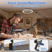 LED Magnifying Desk Lamp with Clamp - detail 4