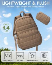 15.6" Quilted Travel Laptop Backpack - Image 4