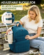 15.6" Quilted Travel Laptop Backpack - Image 5