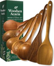 7-Piece Acacia Wood Utensil Set